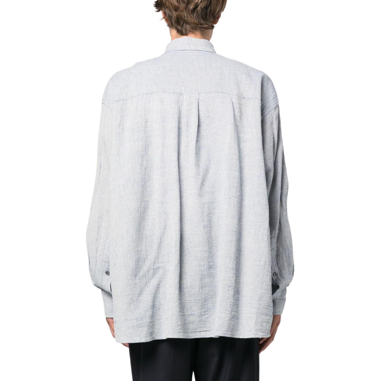 Shop OUR LEGACY 淺藍色素色翻領口袋長袖襯衫 M2232BMB