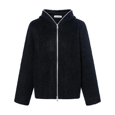 OUR LEGACY Wool Zip-Up Hoodie Black M4243FBH