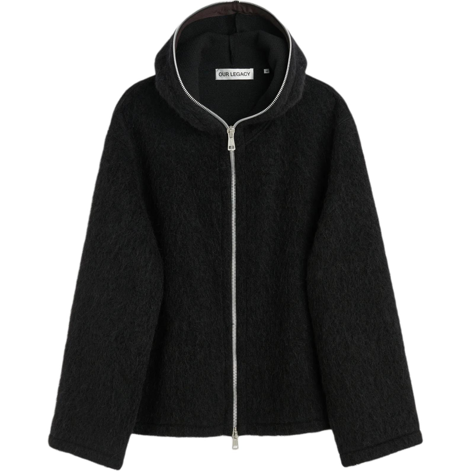 Order OUR LEGACY Sudadera con Capucha de Lana con Cremallera Negra M4243FBH