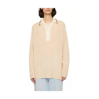 OUR LEGACY Yellow Polo Collar Long Sleeve Sweater M4213BC
