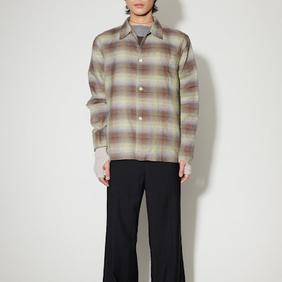 Camisa de botones estilo granja a cuadros OUR LEGACY multicolor de manga larga. M2242BM Lookbook Camisa de botones estilo granja a cuadros OUR LEGACY multicolor de manga larga. M2242BM