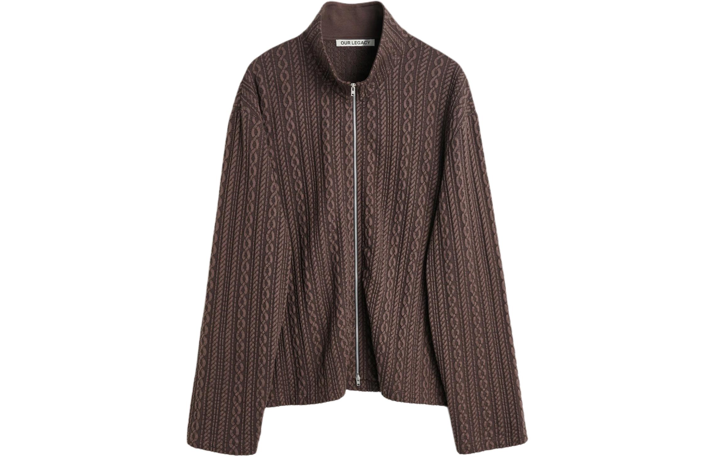 Our Legacy Chocolate Cable Knit Pattern Short Jacket M2246SI
