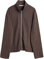 Our Legacy Chocolate Cable Knit Pattern Short Jacket M2246SI Our Legacy Chocolate Cable Knit Pattern Short Jacket M2246SI