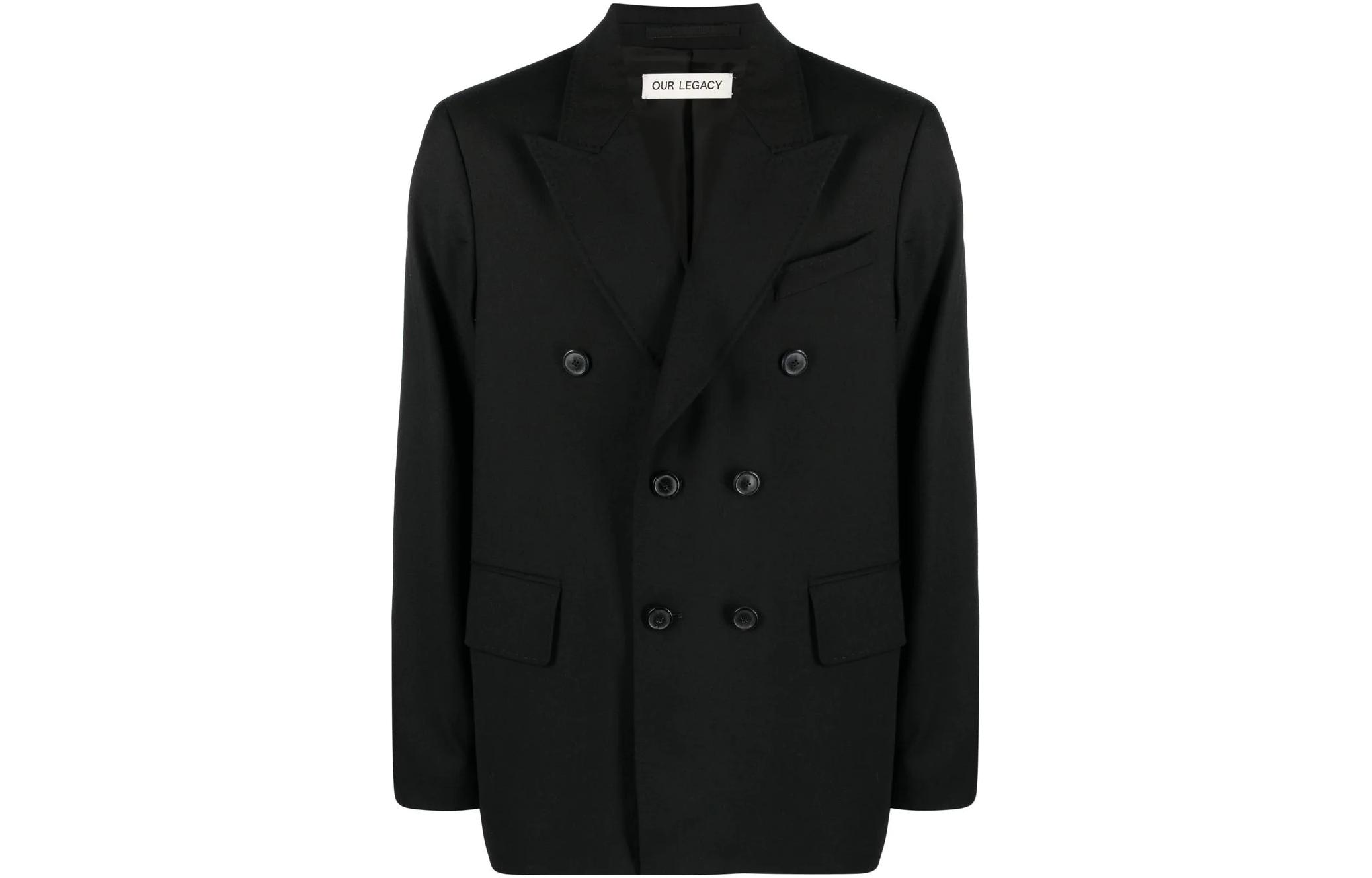 Our Legacy Double-Breasted Wool Blazer Jacket Black M4200DBBP