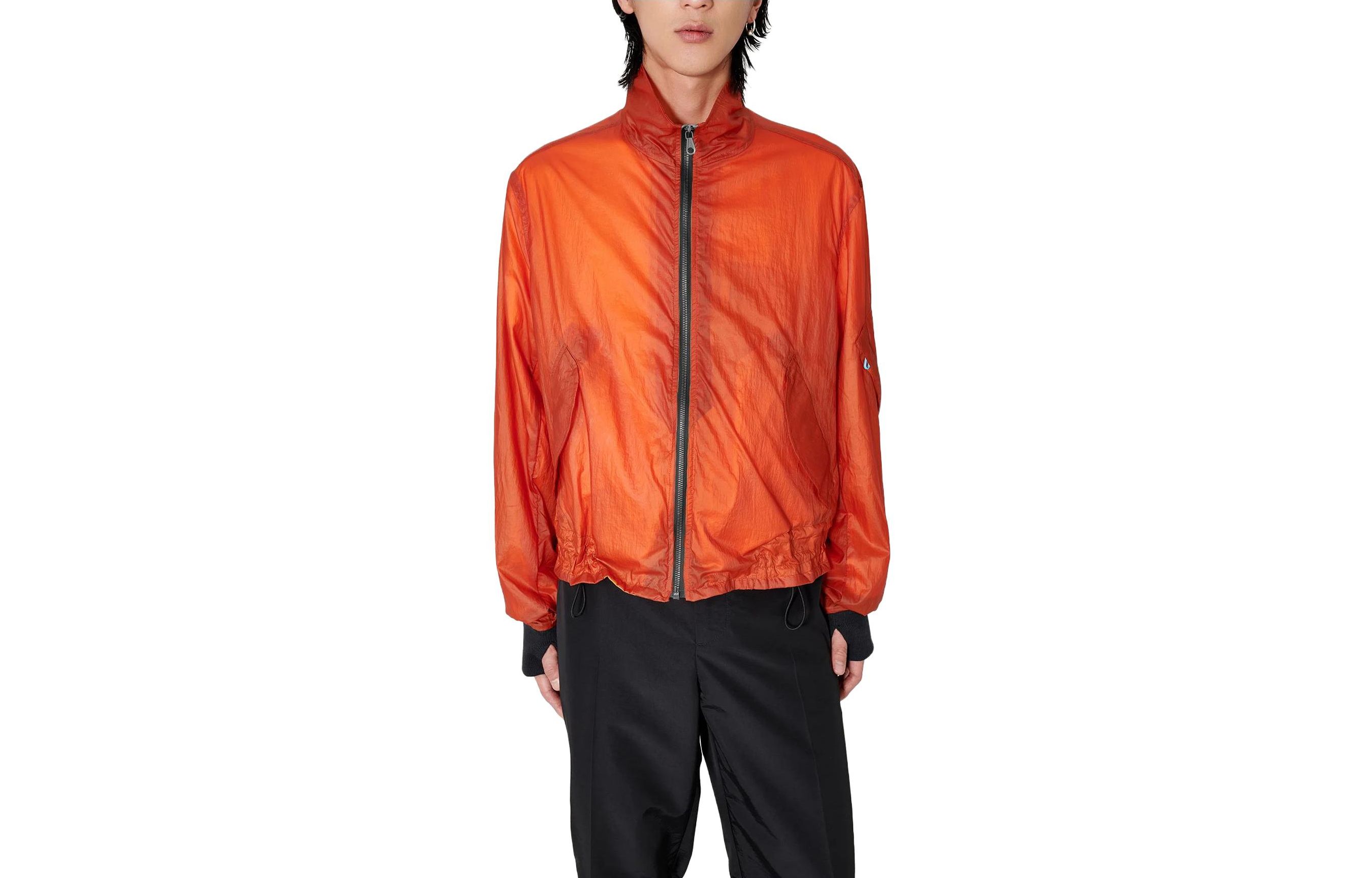 Our Legacy Elder Rubber Nylon Luft Zip-Up Jacket Orange M2231LE