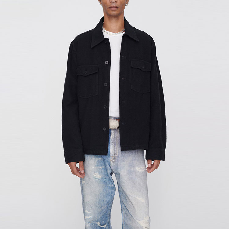 Details for OUR LEGACY FW21 Chaqueta Negra Hombre Elegante de un Solo Botón M4201EBBC