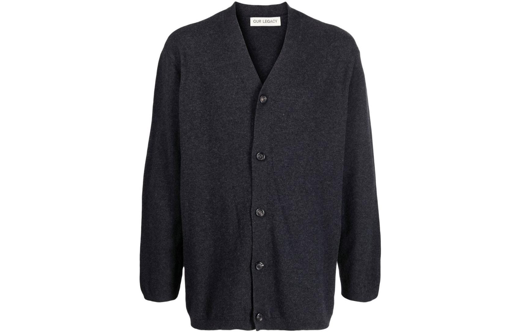 Order OUR LEGACY FW22 灰色羊毛V領扣式毛衣 M4223KCD-ANTRHACITE
