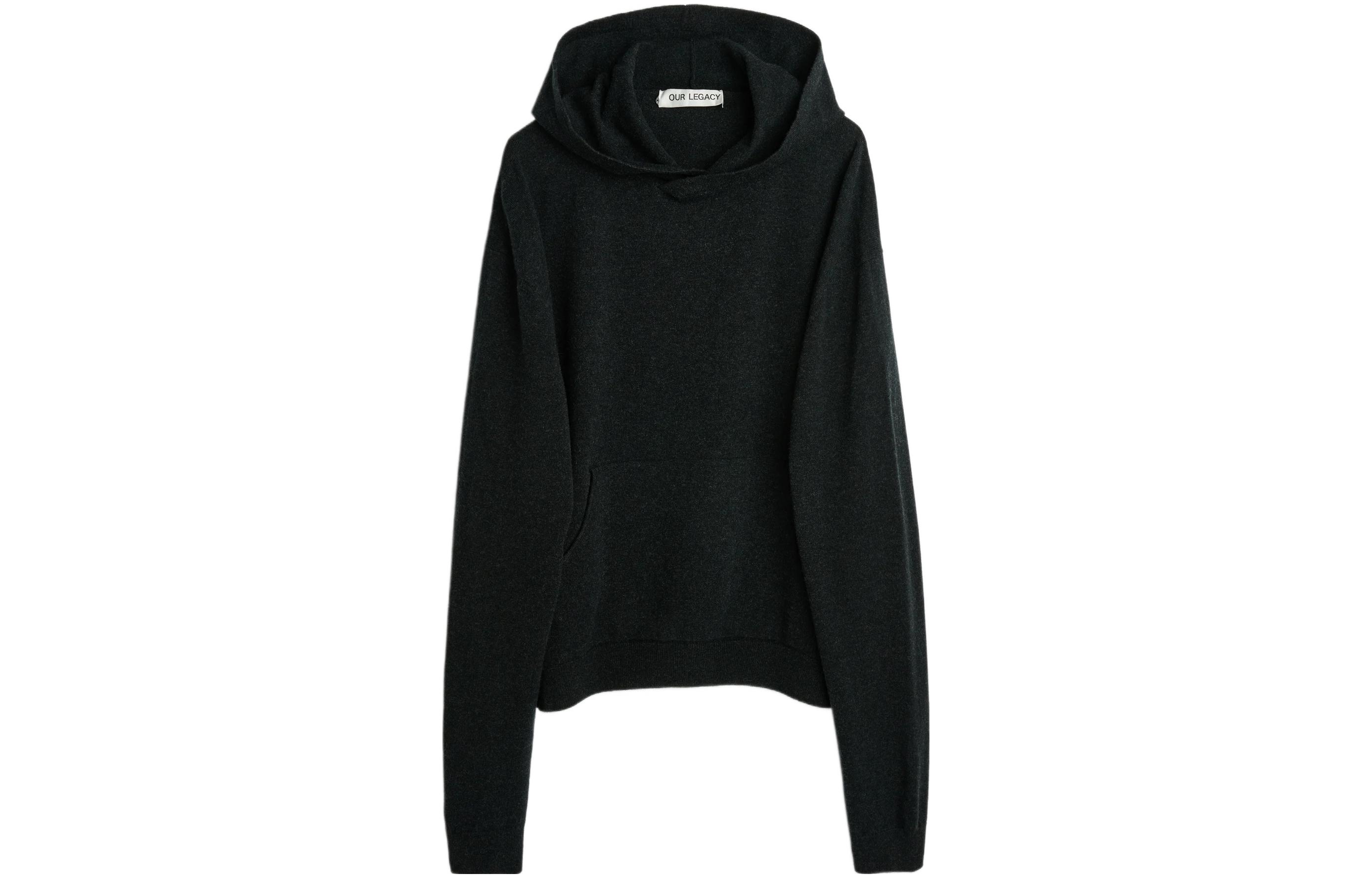 Our Legacy FW22 Solid Color Hoodie Black Long Sleeve M4223KD