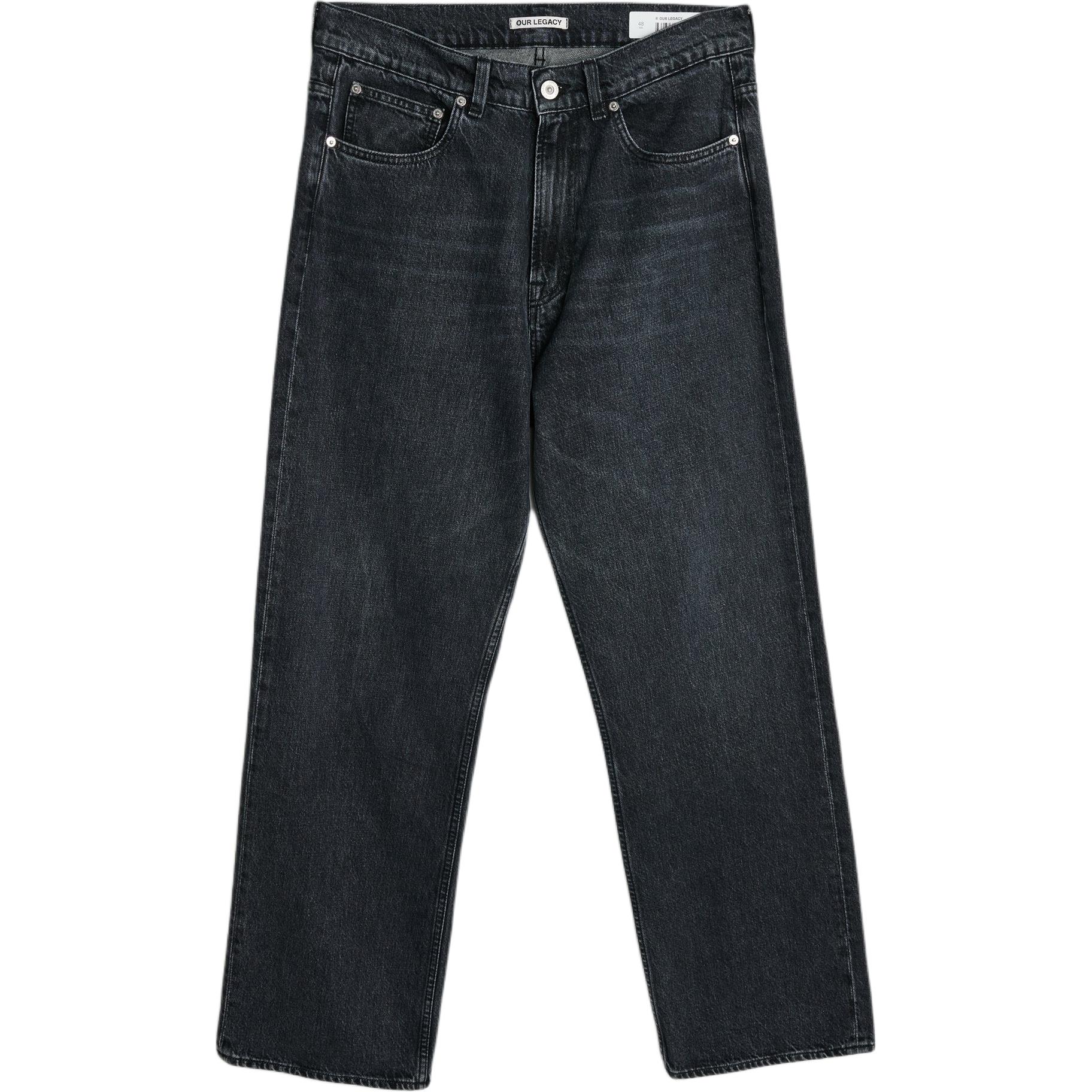 OUR LEGACY FW22 Third Cut Vintage Washed Denim Jeans with Metal Stud Zipper. M4195TS