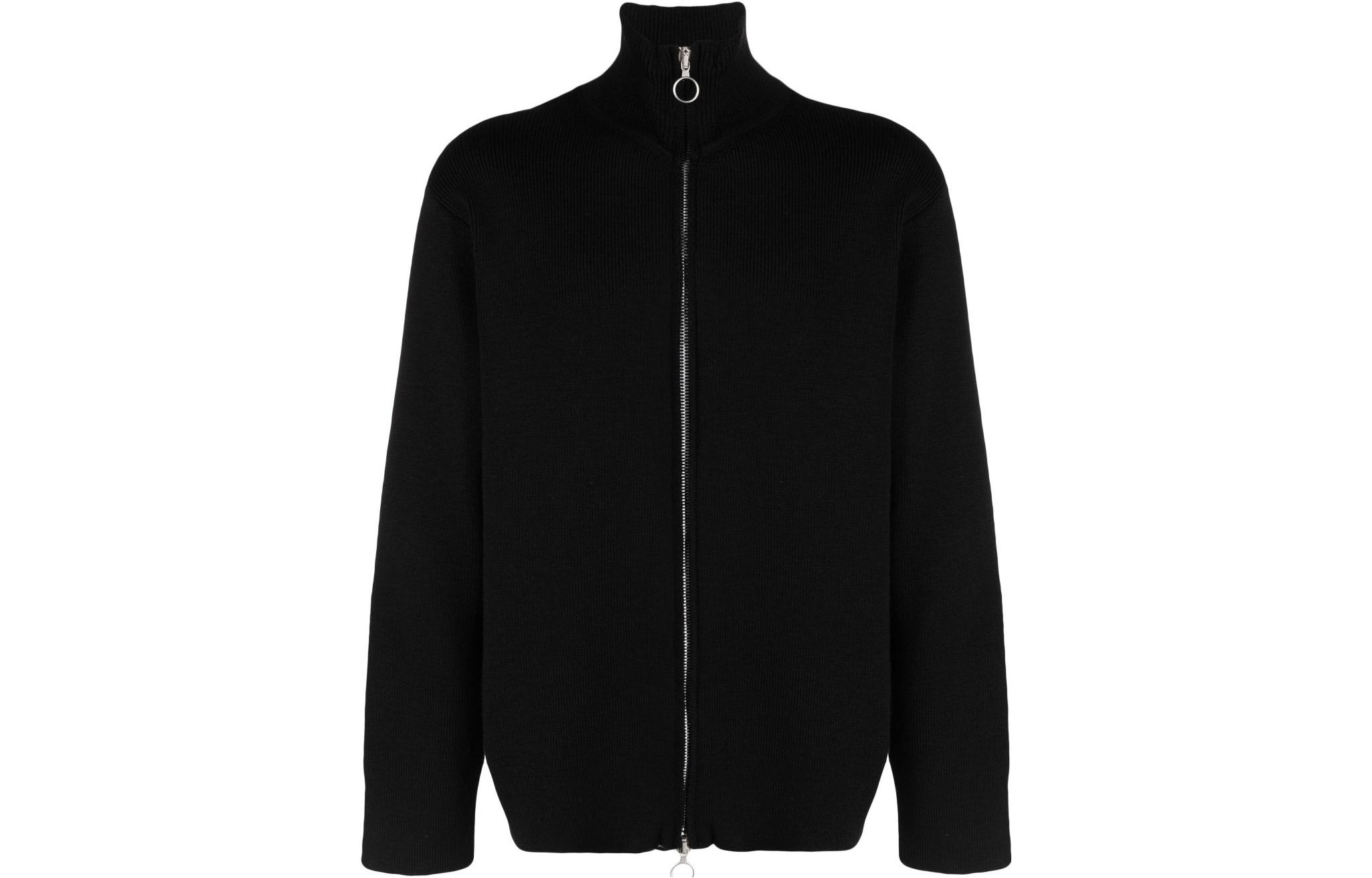 OUR LEGACY FW23  Black High-Neck Zip Loose-Fit Long-Sleeve Shirt. M4233FSB