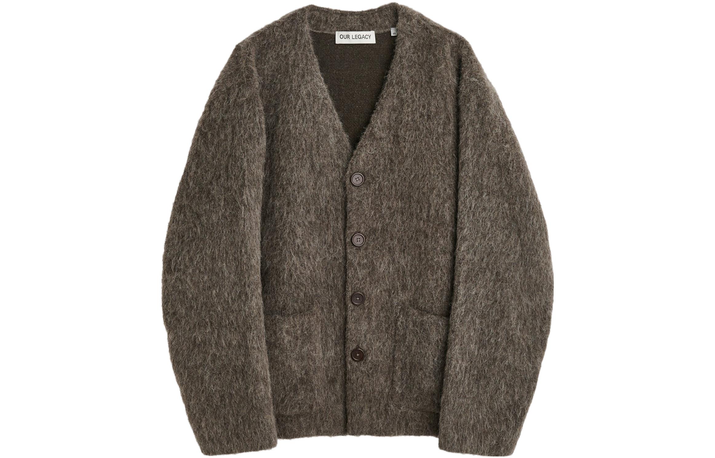 Order OUR LEGACY FW23 Loose Fit V-Neck Knit Cardigan Warna Moiré Grey. M4236CM