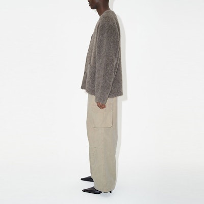 OUR LEGACY FW23 Loose Fit V-Neck Knit Cardigan Warna Moiré Grey. M4236CM Purchase OUR LEGACY FW23 Loose Fit V-Neck Knit Cardigan Warna Moiré Grey. M4236CM