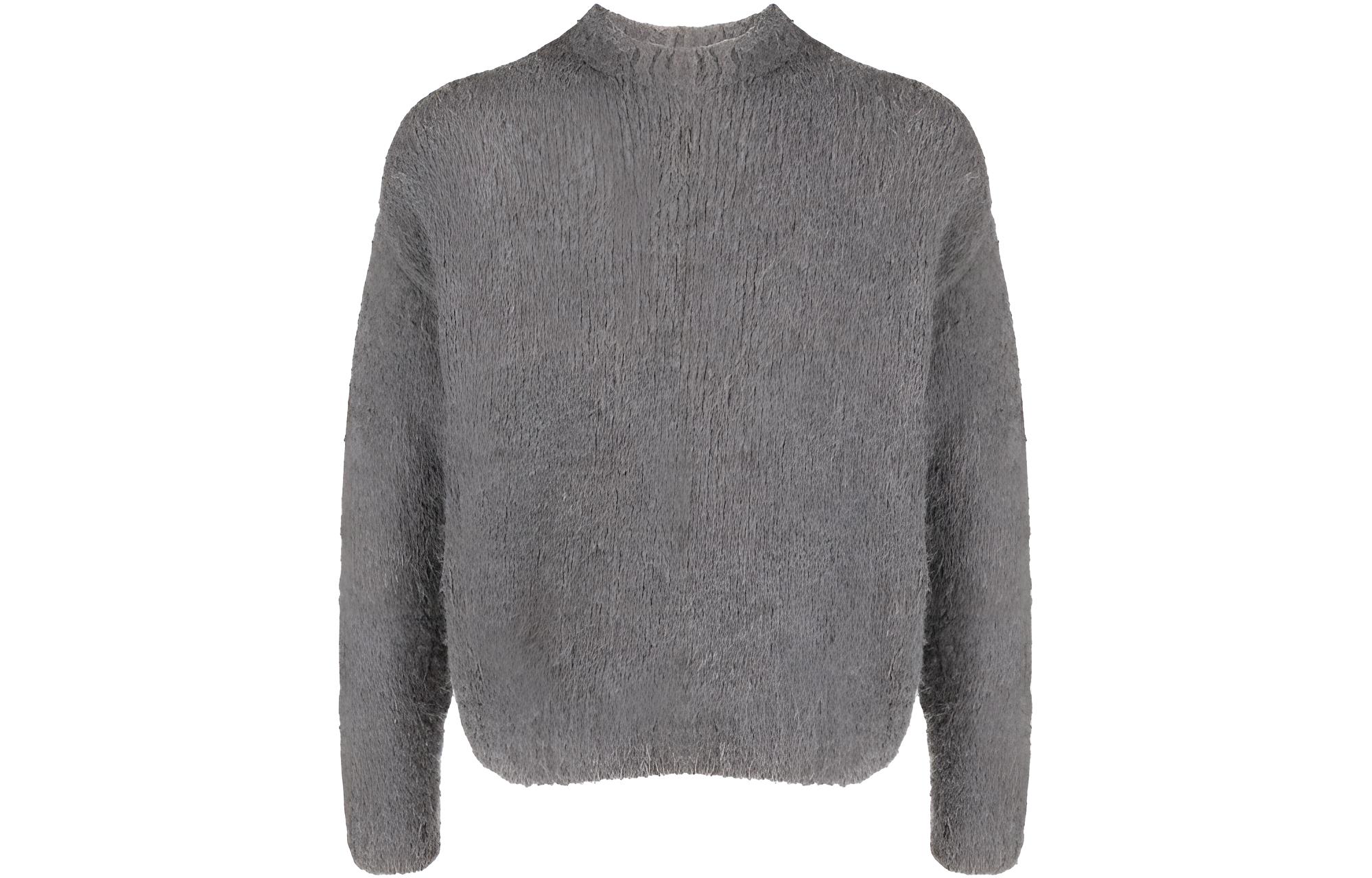 OUR LEGACY FW23  Textured Knit Crewneck Pullover Sweater Pepper Gray M4233SR