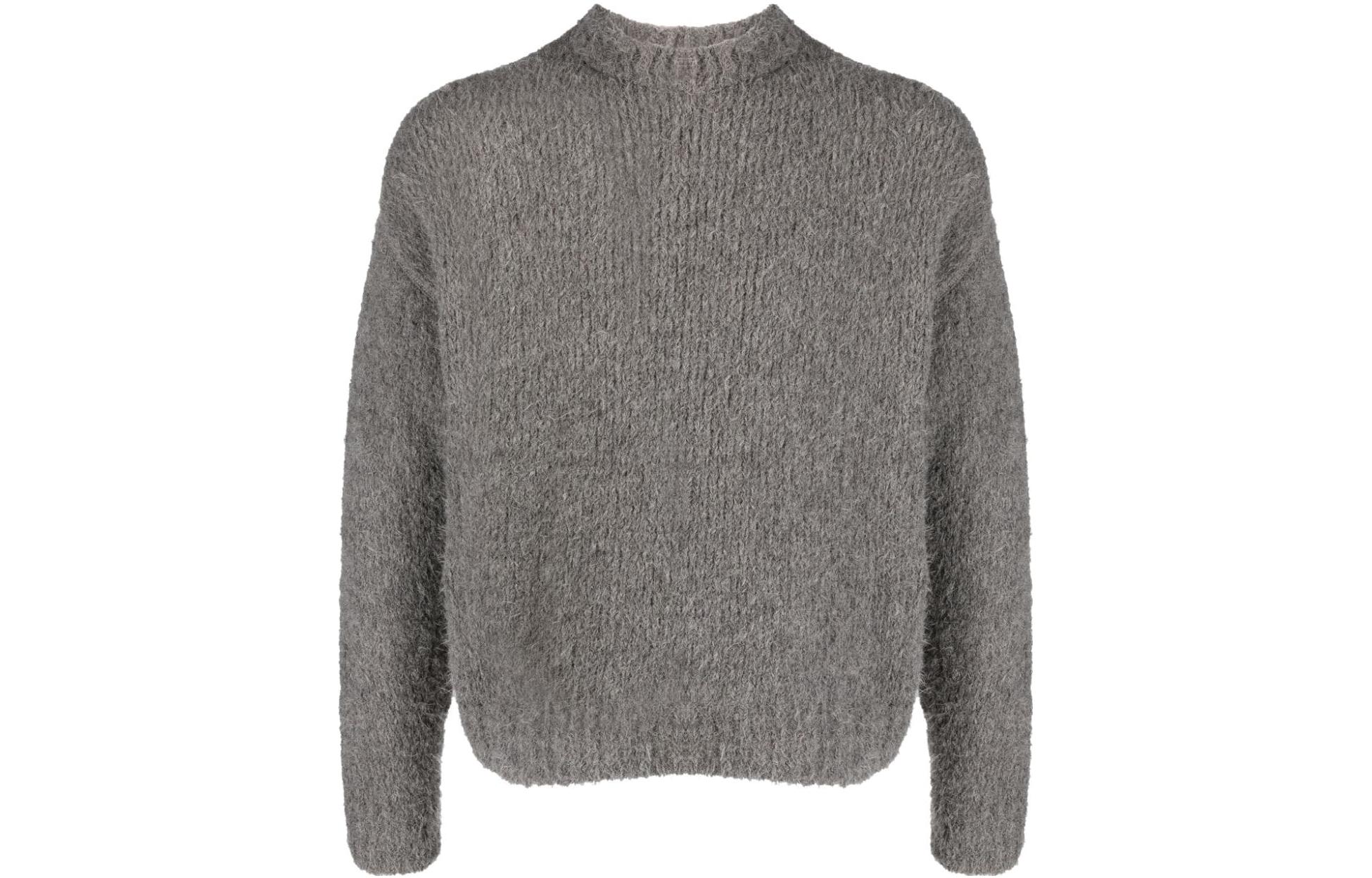 Order OUR LEGACY FW23 Suéter de Punto Texturizado Cuello Redondo Gris Pimienta M4233SR