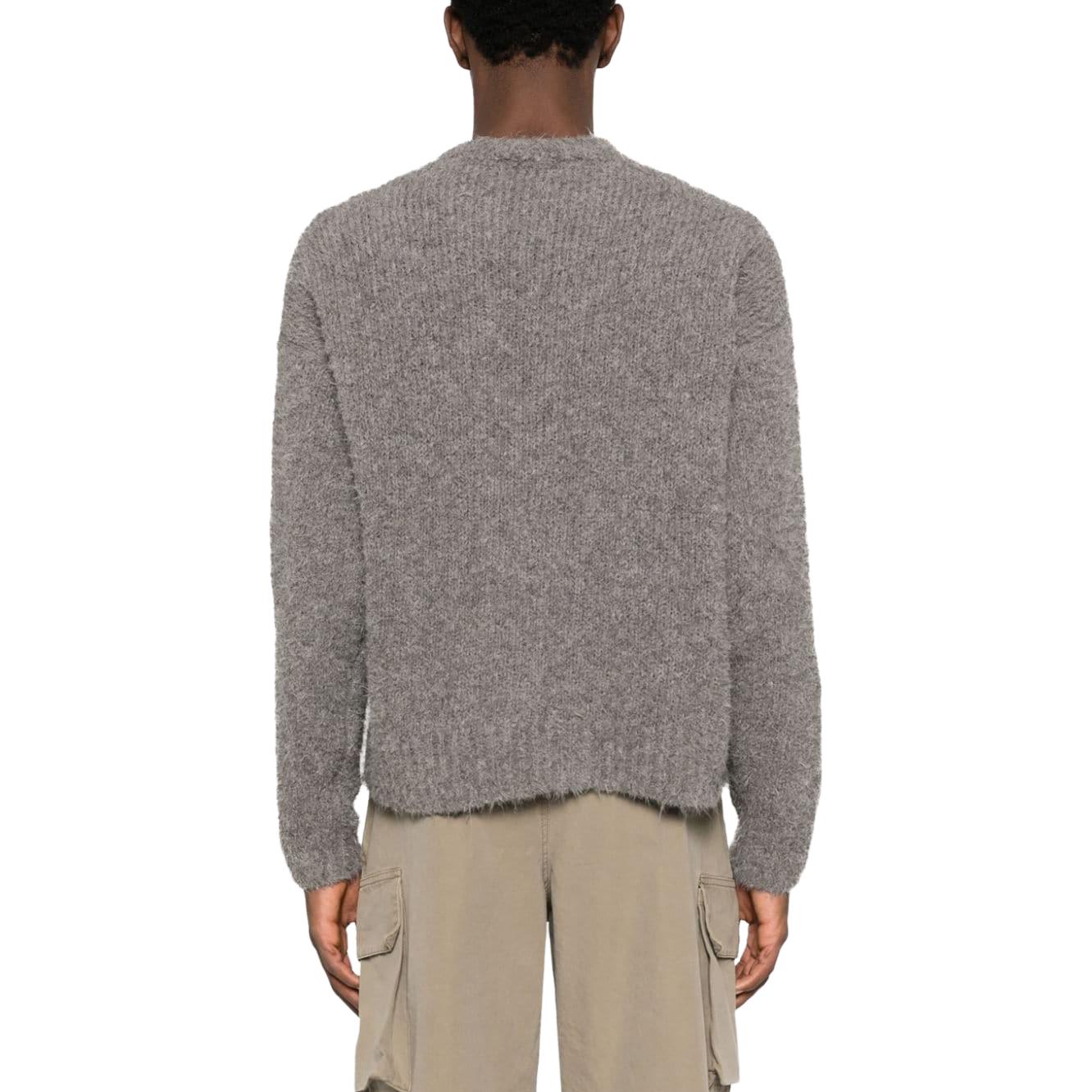 Shop OUR LEGACY FW23 Suéter de Punto Texturizado Cuello Redondo Gris Pimienta M4233SR