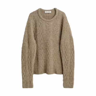 OUR LEGACY FW23 Chain Knit Oversized Crewneck Sweater Men’s Khaki M4233PPT