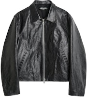 OUR LEGACY FW23 Glossy Leather Short Jacket with Double Zipper Black M4239MTD OUR LEGACY FW23 Glossy Leather Short Jacket with Double Zipper Black M4239MTD