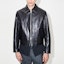 Sizing OUR LEGACY FW23 Jaket Kulit Glossy Pendek dengan Double Zipper Hitam M4239MTD