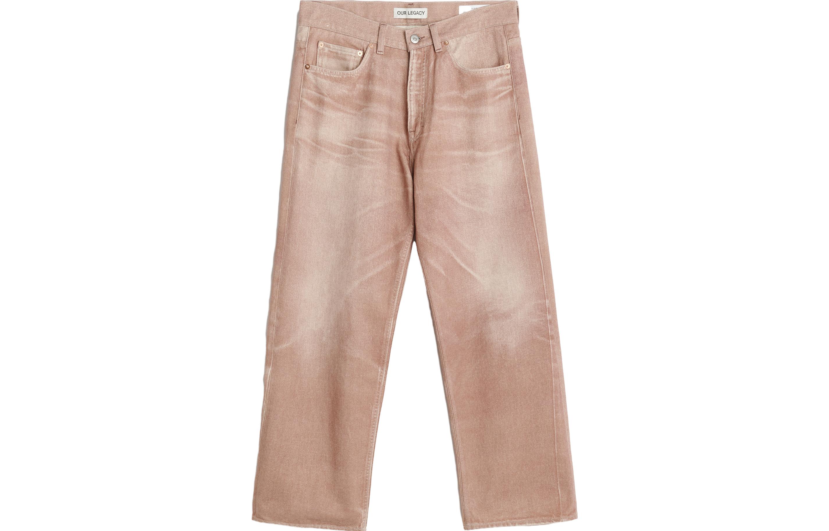 OUR LEGACY FW23 Heavy Stitching Rivet Straight-Leg Jeans Grey Pink . M4235TDR