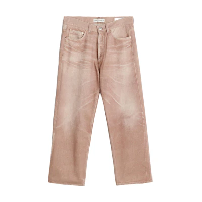 OUR LEGACY FW23 Heavy Stitching Rivet Straight-Leg Jeans Grey Pink . M4235TDR