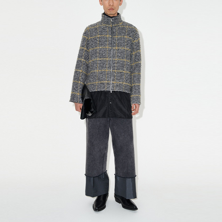 Lookbook OUR LEGACY FW23 千鳥格紋拼接色塊拉鍊外套 男款 M4236SPH