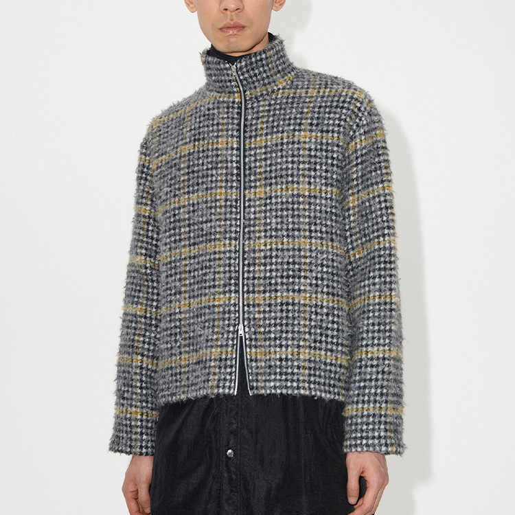 Purchase OUR LEGACY FW23 千鳥格紋拼接色塊拉鍊外套 男款 M4236SPH