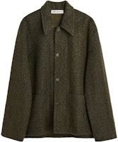 OUR LEGACY FW23 Moss Green Barn Print Single Breasted Collar Jacket Men. M4236HM OUR LEGACY FW23 Moss Green Barn Print Single Breasted Collar Jacket Men. M4236HM