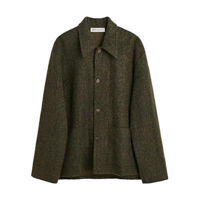 OUR LEGACY FW23 Moss Green Barn Print Single Breasted Collar Jacket Men. M4236HM