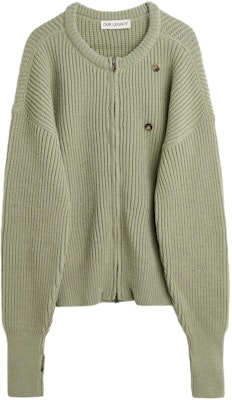 OUR LEGACY FW23 綠色實心羅紋針織開衫 M4233WM Order OUR LEGACY FW23 綠色實心羅紋針織開衫 M4233WM