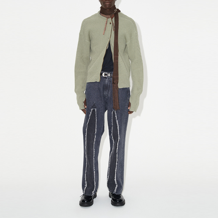 Lookbook OUR LEGACY FW23 綠色實心羅紋針織開衫 M4233WM