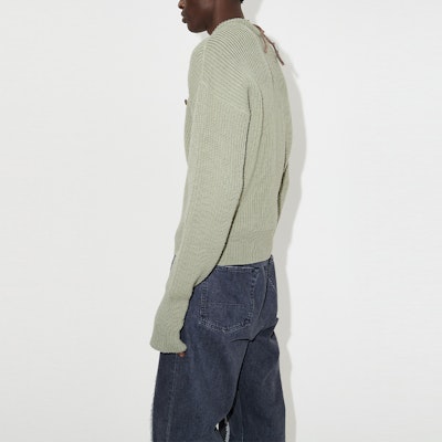 OUR LEGACY FW23 綠色實心羅紋針織開衫 M4233WM Cheap OUR LEGACY FW23 綠色實心羅紋針織開衫 M4233WM