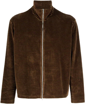 Our Legacy FW23 條紋半拉鍊寬鬆版棕色男款衛衣 M4236SFS Buy Our Legacy FW23 條紋半拉鍊寬鬆版棕色男款衛衣 M4236SFS