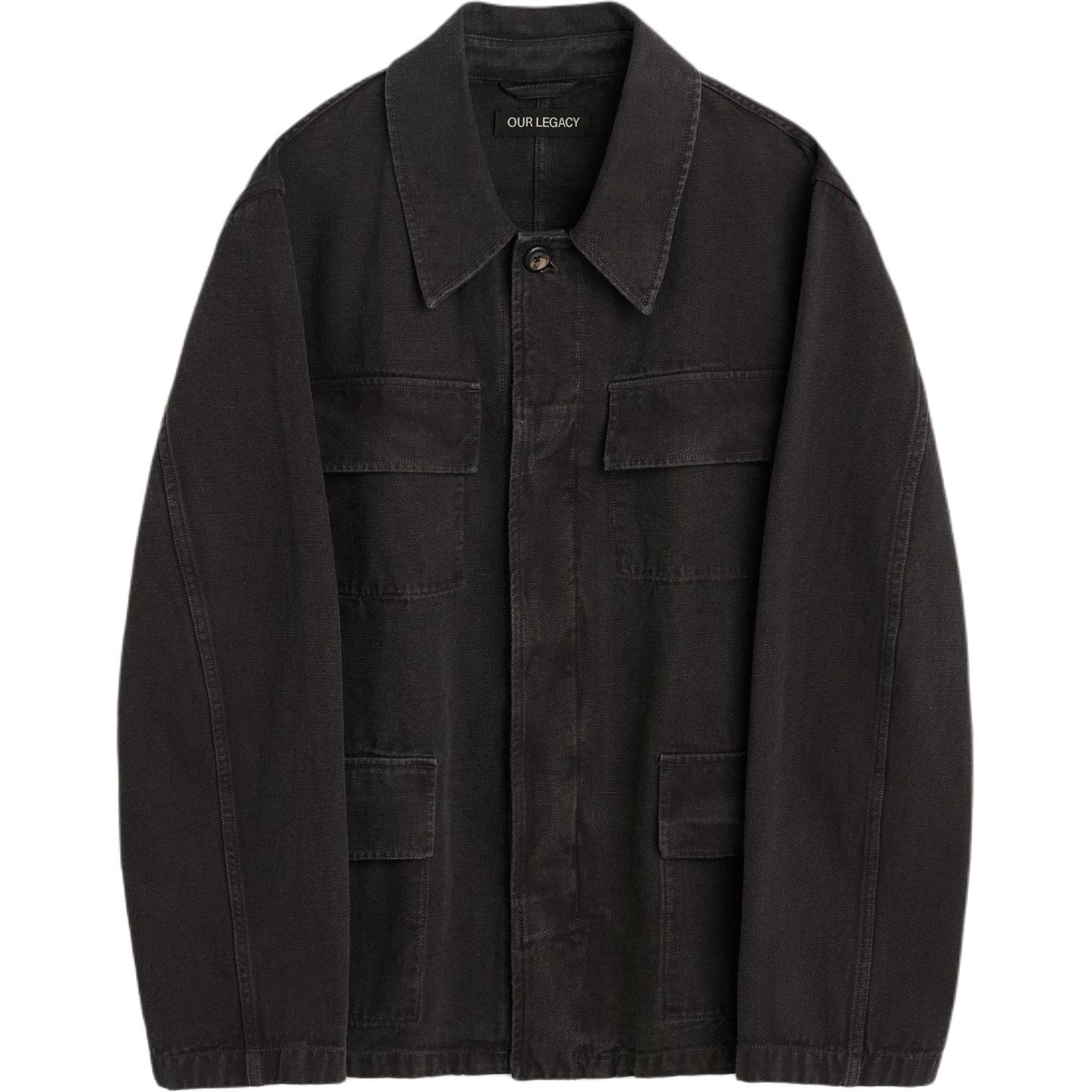 OUR LEGACY FW24  Barn-Style Four-Pocket Canvas Duffle Jacket Grey Black M4241UA