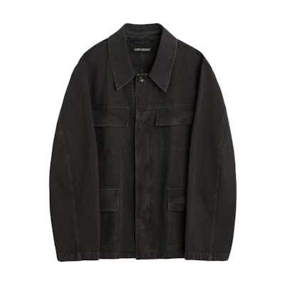 OUR LEGACY FW24 Barn-Style Four-Pocket Canvas Duffle Jacket Grey Black M4241UA