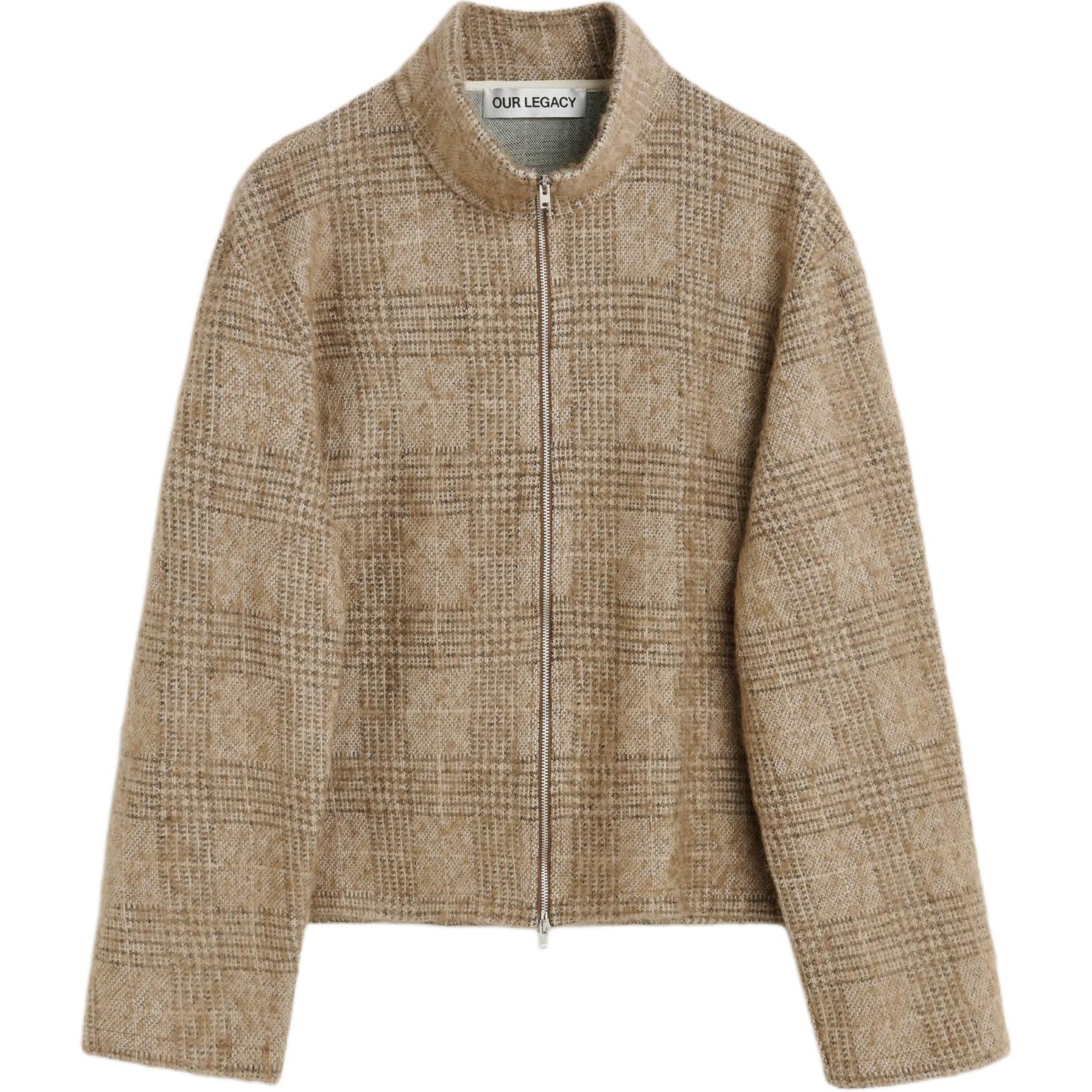 Order OUR LEGACY FW24 Polo Beige Cuadros Manga Larga Relajada Cortada. M4243SB