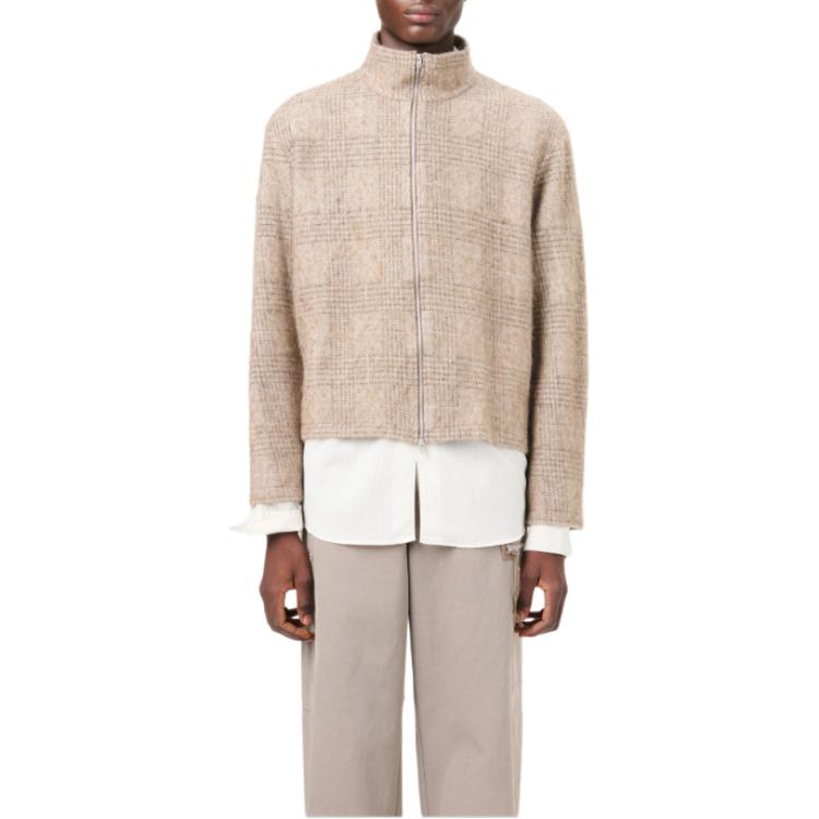 Purchase OUR LEGACY FW24 Polo Beige Cuadros Manga Larga Relajada Cortada. M4243SB