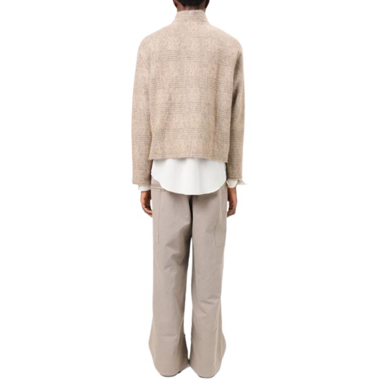 Sizing OUR LEGACY FW24 Polo Beige Cuadros Manga Larga Relajada Cortada. M4243SB