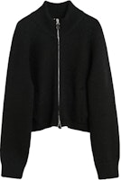 OUR LEGACY FW24 Black Knit Sweater with Ribbed Raglan and Double Zipper M4243UJ OUR LEGACY FW24 Black Knit Sweater with Ribbed Raglan and Double Zipper M4243UJ