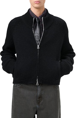 OUR LEGACY FW24 Sweater Hitam Knit Ribbed Raglan dengan Double Zipper. M4243UJ Purchase OUR LEGACY FW24 Sweater Hitam Knit Ribbed Raglan dengan Double Zipper. M4243UJ