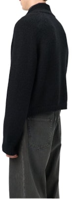 OUR LEGACY FW24 Sweater Hitam Knit Ribbed Raglan dengan Double Zipper. M4243UJ Cheap OUR LEGACY FW24 Sweater Hitam Knit Ribbed Raglan dengan Double Zipper. M4243UJ