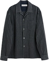 OUR LEGACY FW24 Oversized Blue Plaid Long-Sleeve Shirt with Chest Pocket M4242HP OUR LEGACY FW24 Oversized Blue Plaid Long-Sleeve Shirt with Chest Pocket M4242HP