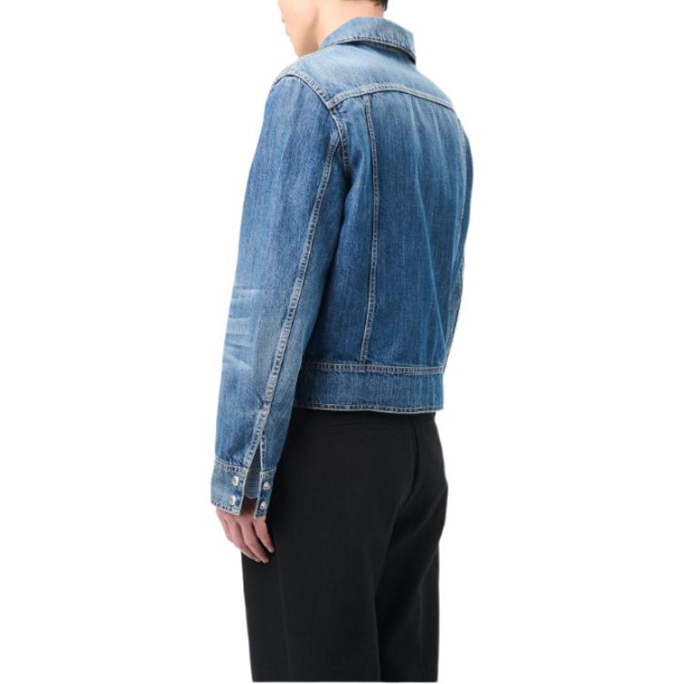 Cheap OUR LEGACY FW24 Chaqueta Vaquera Azul Vintage Ajuste Suelto Cierre Cremallera M4245TW