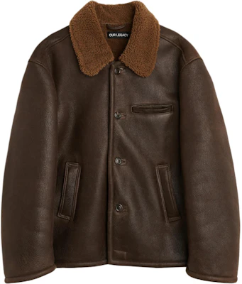 アワーレガシー FW24 バーンスタイル ワックス シアリング レザージャケット ブラウンコート M4249AR Buy アワーレガシー FW24 バーンスタイル ワックス シアリング レザージャケット ブラウンコート M4249AR