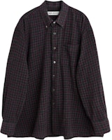 OUR LEGACY FW24 Black Plaid Wool Long-Sleeve Shirt with Curved Hem for Men. M4242BSCR OUR LEGACY FW24 Black Plaid Wool Long-Sleeve Shirt with Curved Hem for Men. M4242BSCR