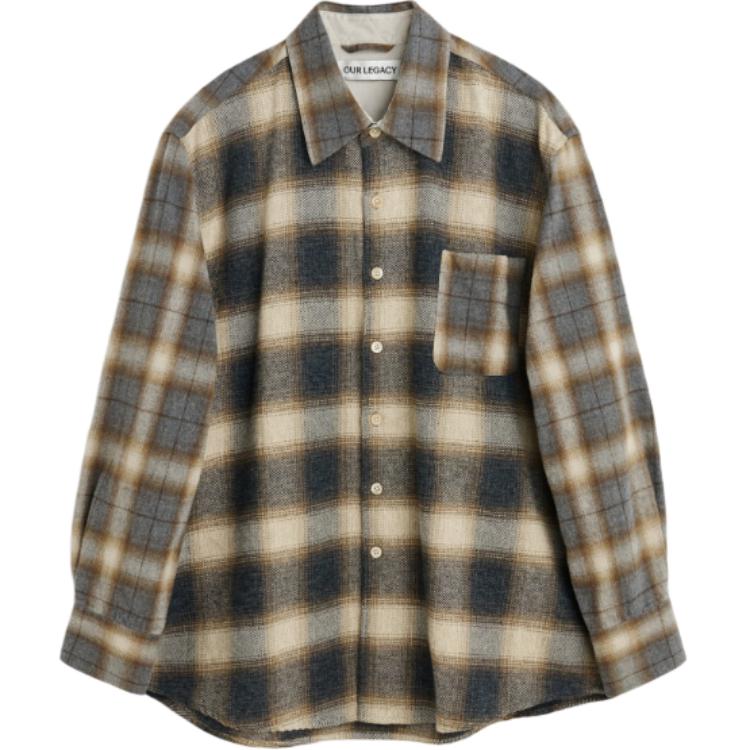 Order OUR LEGACY FW24 Polo de Manga Larga Franela Barn Check Multicolor. M4242AD