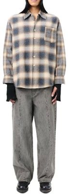 OUR LEGACY FW24 Polo de Manga Larga Franela Barn Check Multicolor. M4242AD Lookbook OUR LEGACY FW24 Polo de Manga Larga Franela Barn Check Multicolor. M4242AD