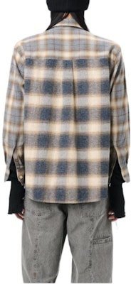 OUR LEGACY FW24 Polo de Manga Larga Franela Barn Check Multicolor. M4242AD Details for OUR LEGACY FW24 Polo de Manga Larga Franela Barn Check Multicolor. M4242AD