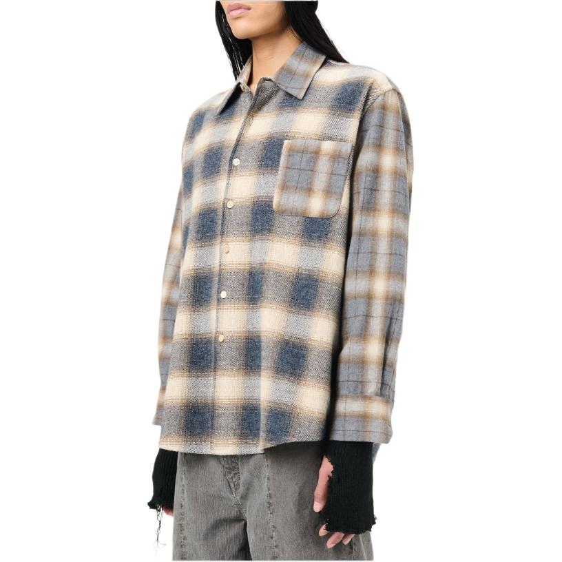 Cheap OUR LEGACY FW24 Polo de Manga Larga Franela Barn Check Multicolor. M4242AD