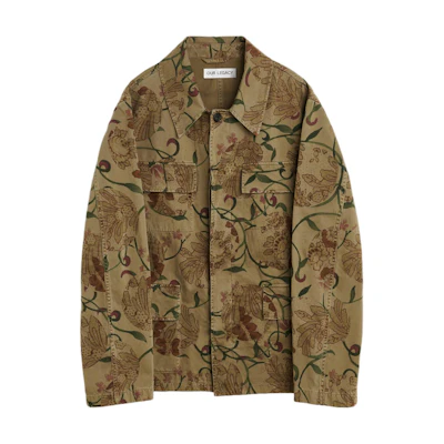 OUR LEGACY FW24 Floral Print Multi-Pocket Loose Fit Jacket Brown Menswear M4241US