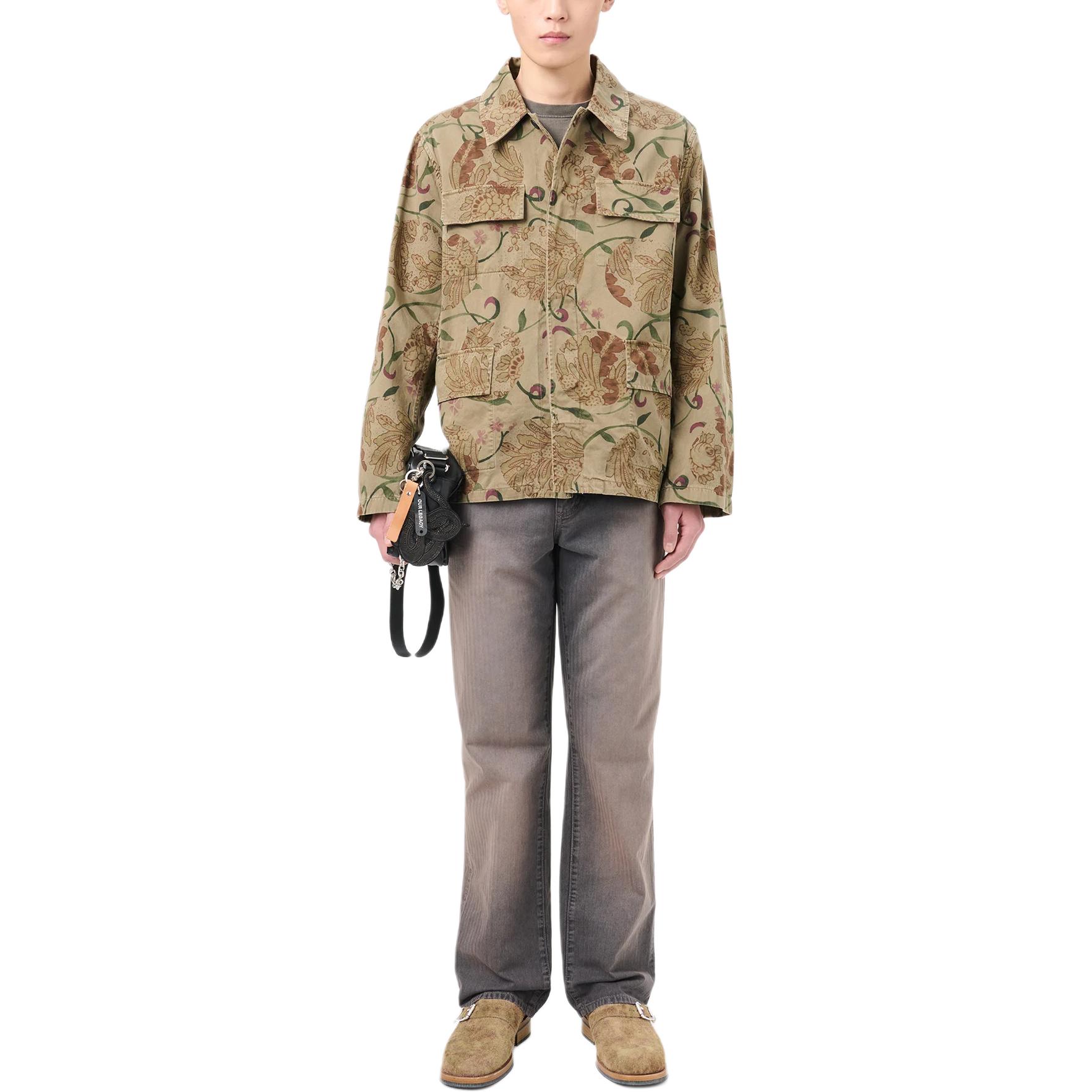 Lookbook OUR LEGACY FW24 Jaket Cokelat Floral Print Multi-Pocket Loose Fit Pria M4241US